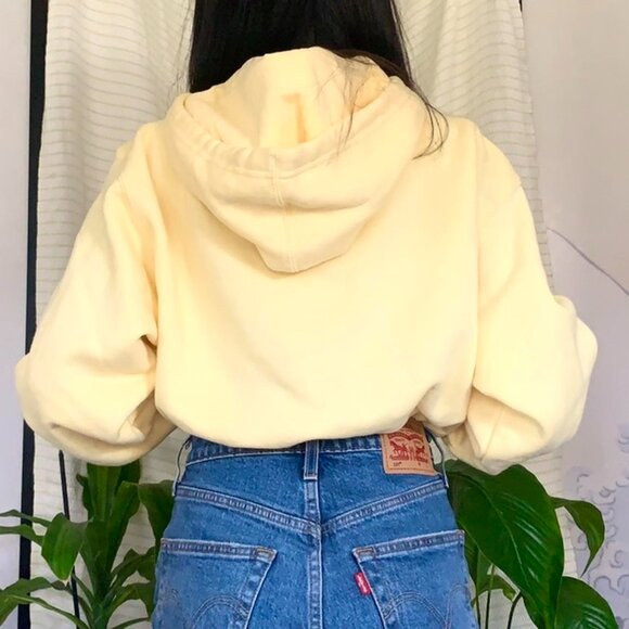 UCLA Reworked Custom Pastel Yellow Collegiate Hoodie - Picture 3 of 13
